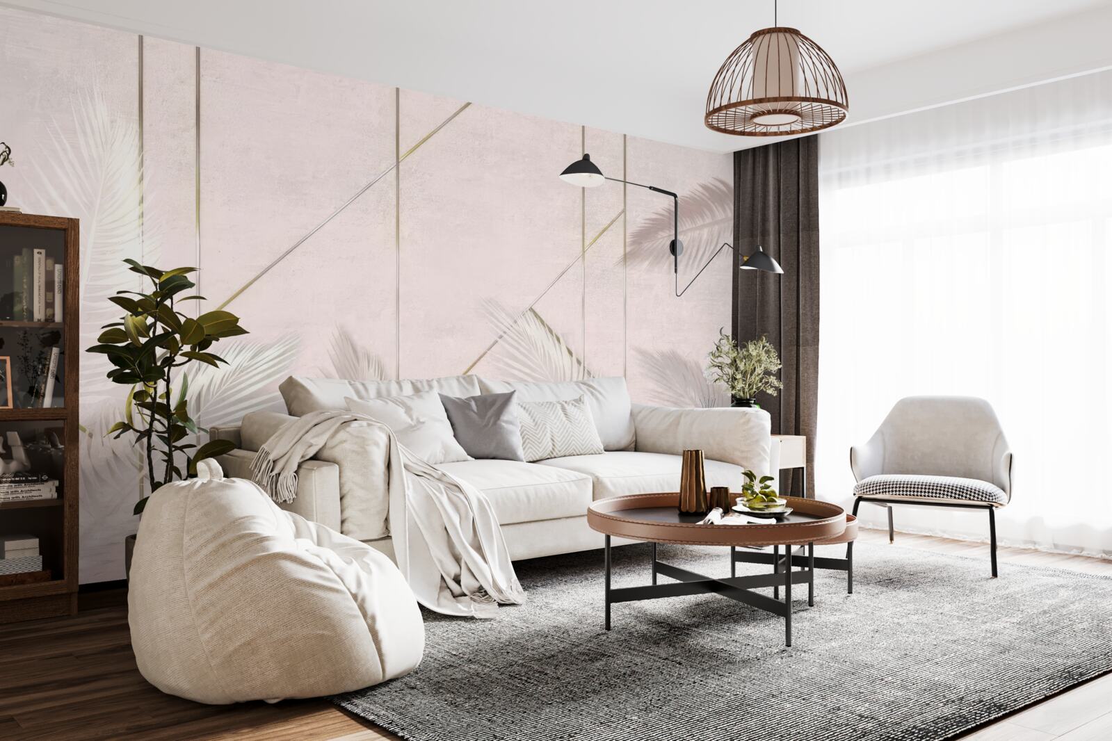 Carta da parati sfondo chiaro con foglie