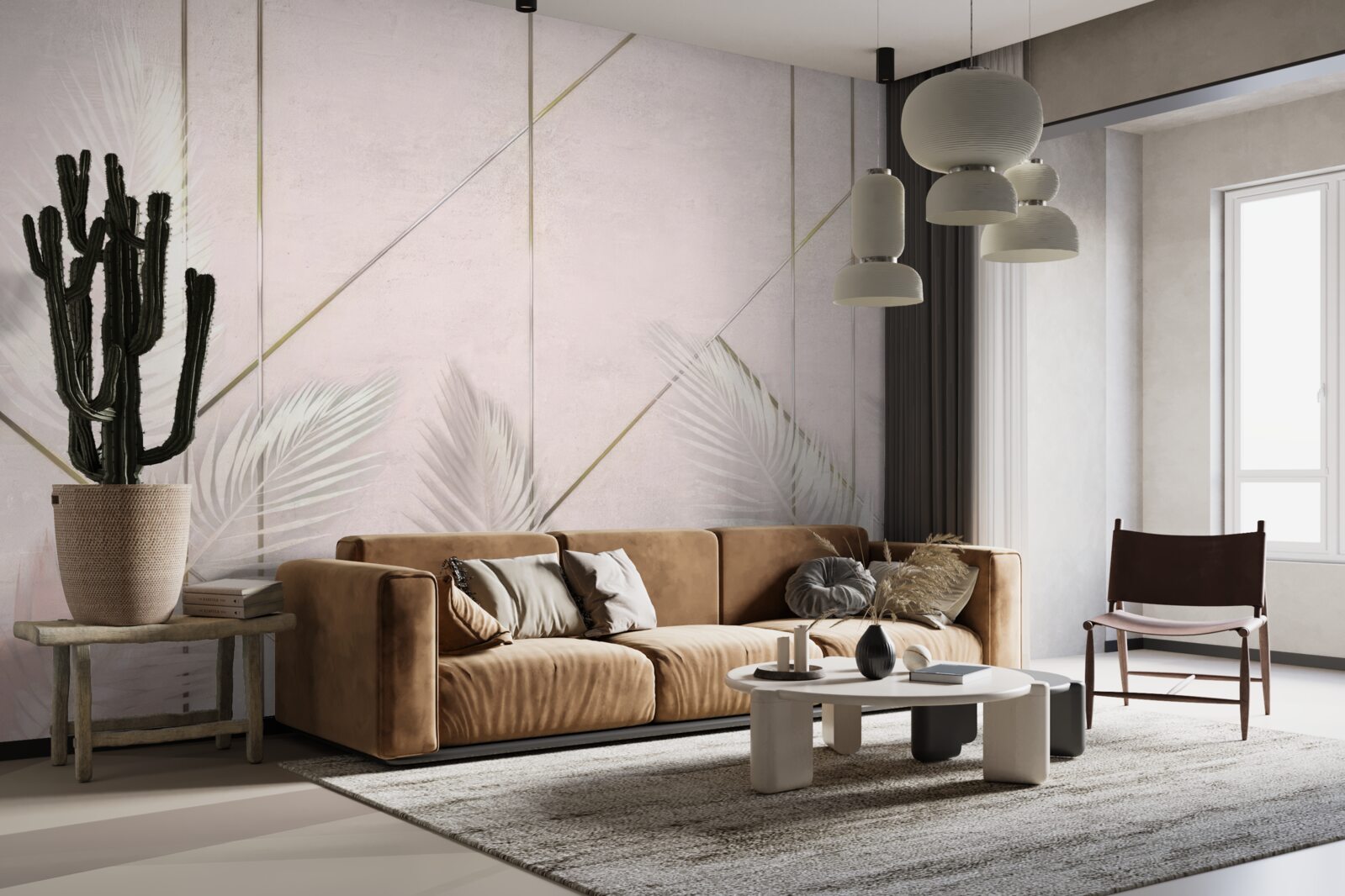 Carta da parati sfondo chiaro con foglie