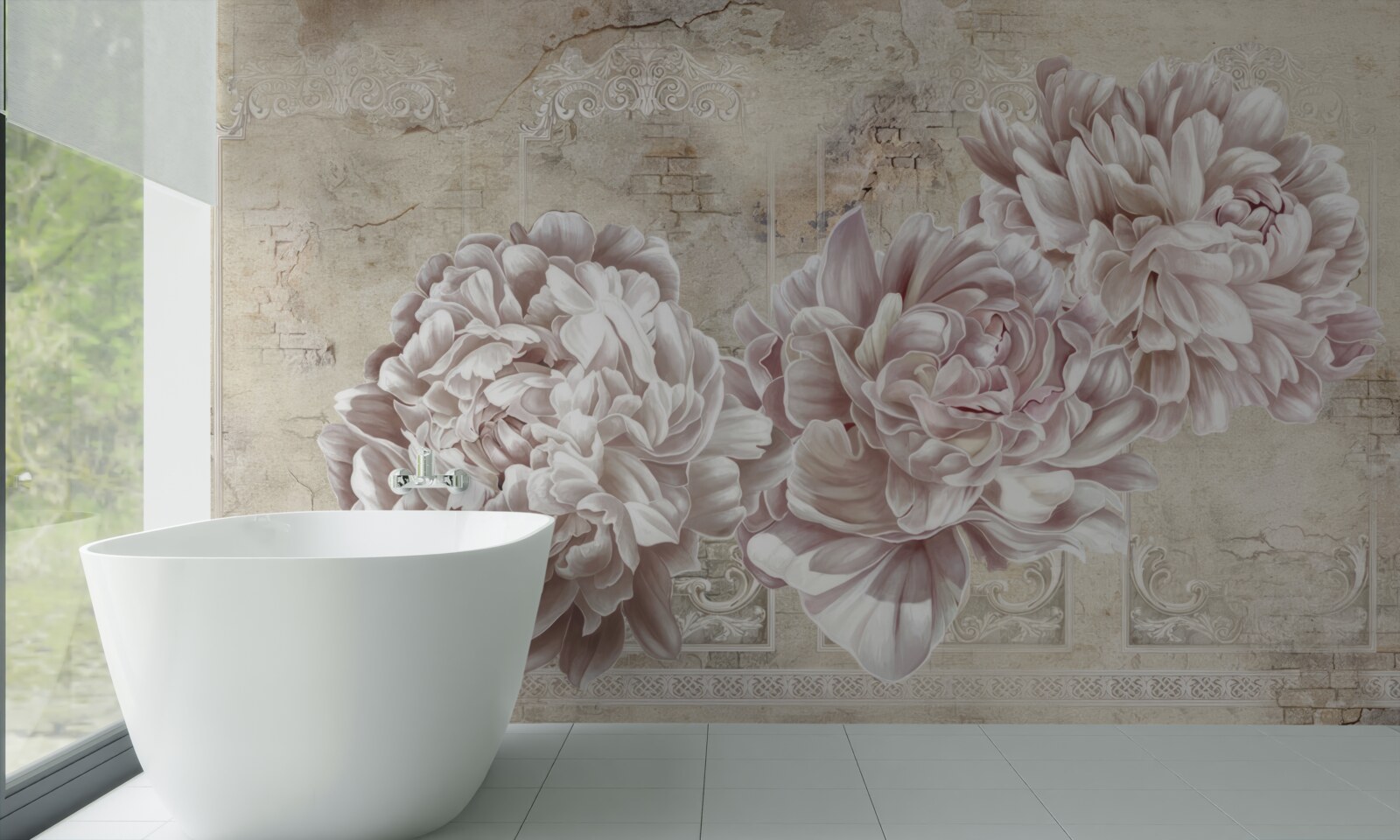 Carta da parati grandi peonie luminose