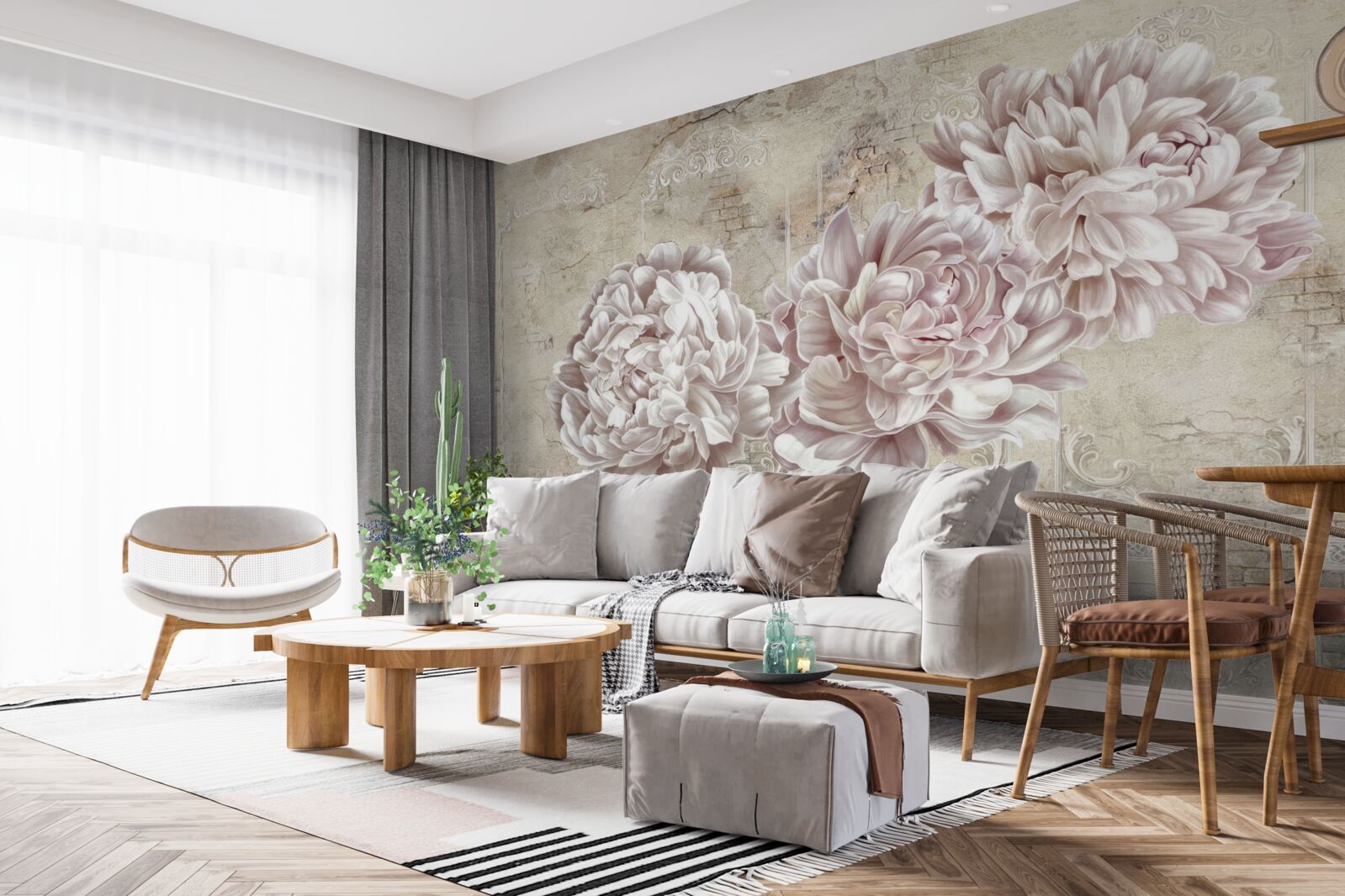 Carta da parati grandi peonie luminose