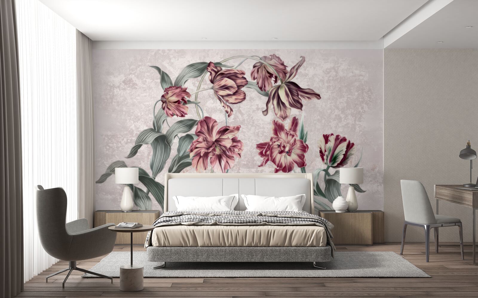 Carta da parati fiori che non si sono ancora svegliati
