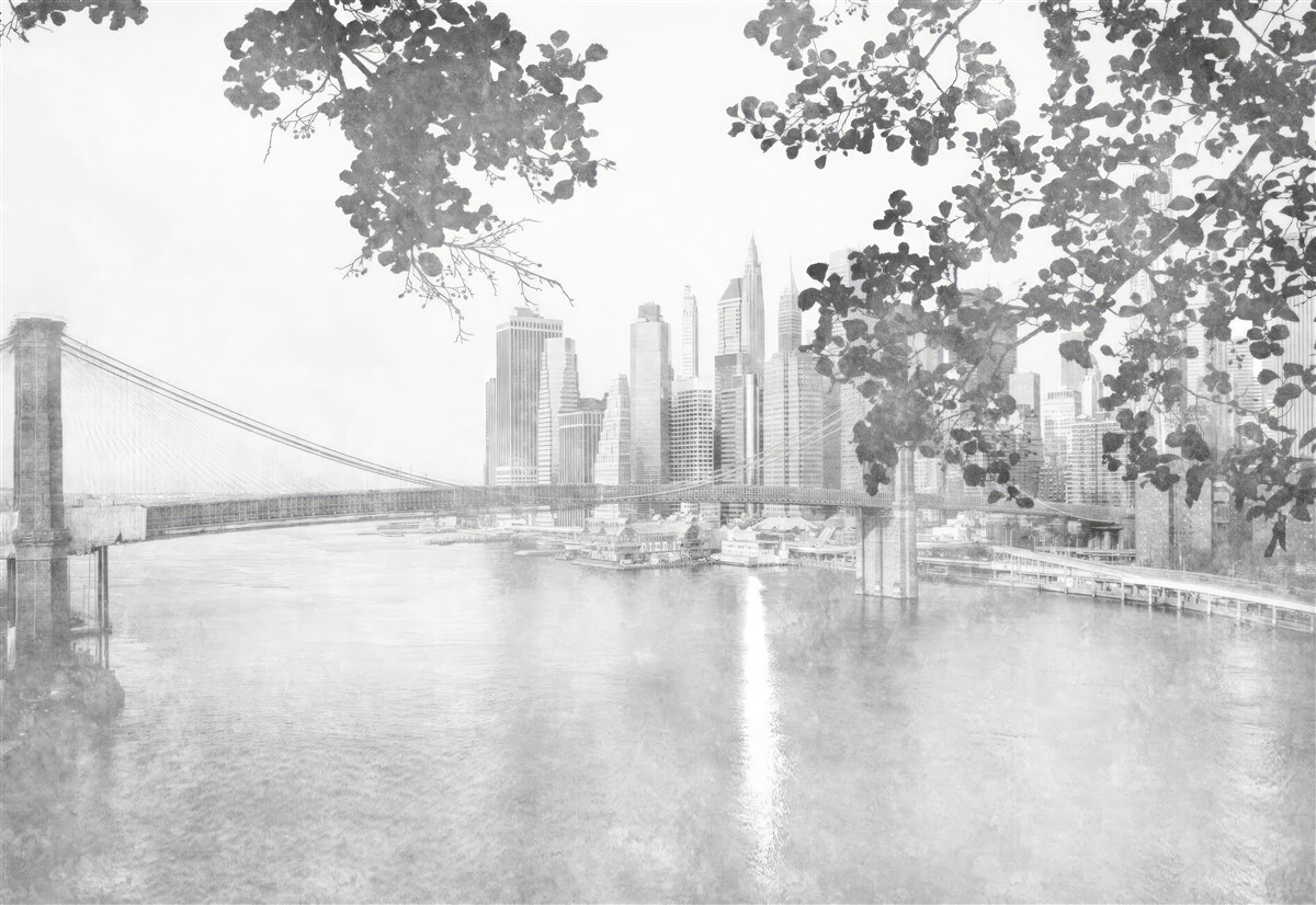 Carta da parati bianco e nero new york