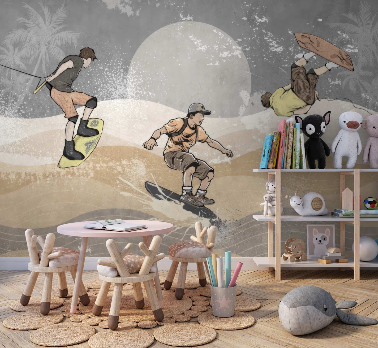 Carta da parati Gli snowboarder si divertono