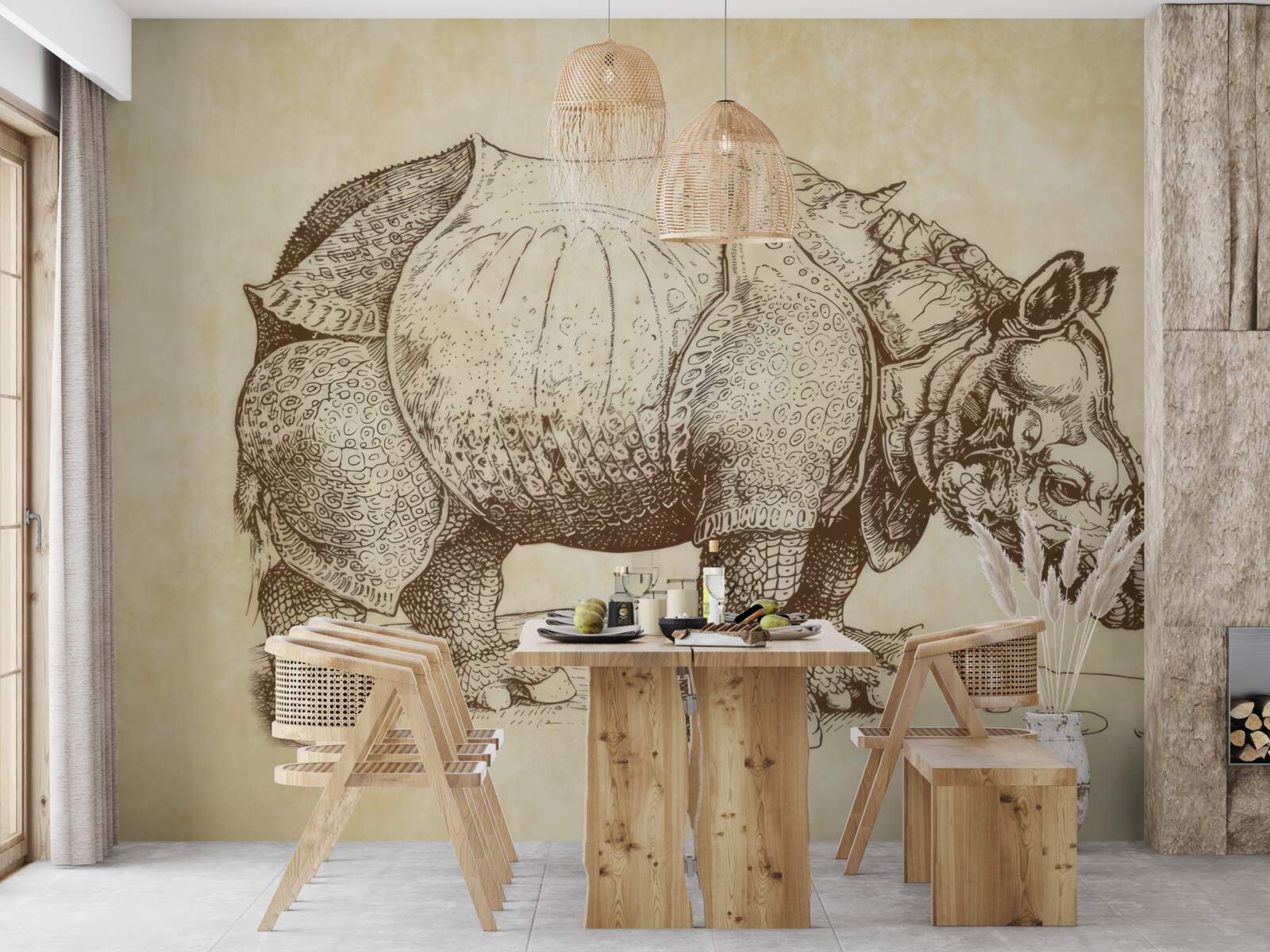 Carta da parati rinoceronte forte