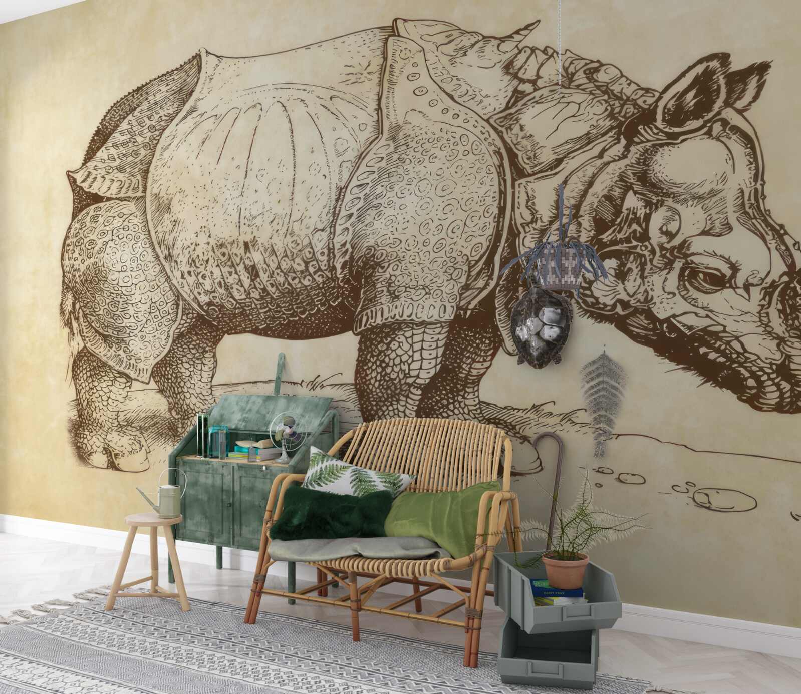 Carta da parati rinoceronte forte