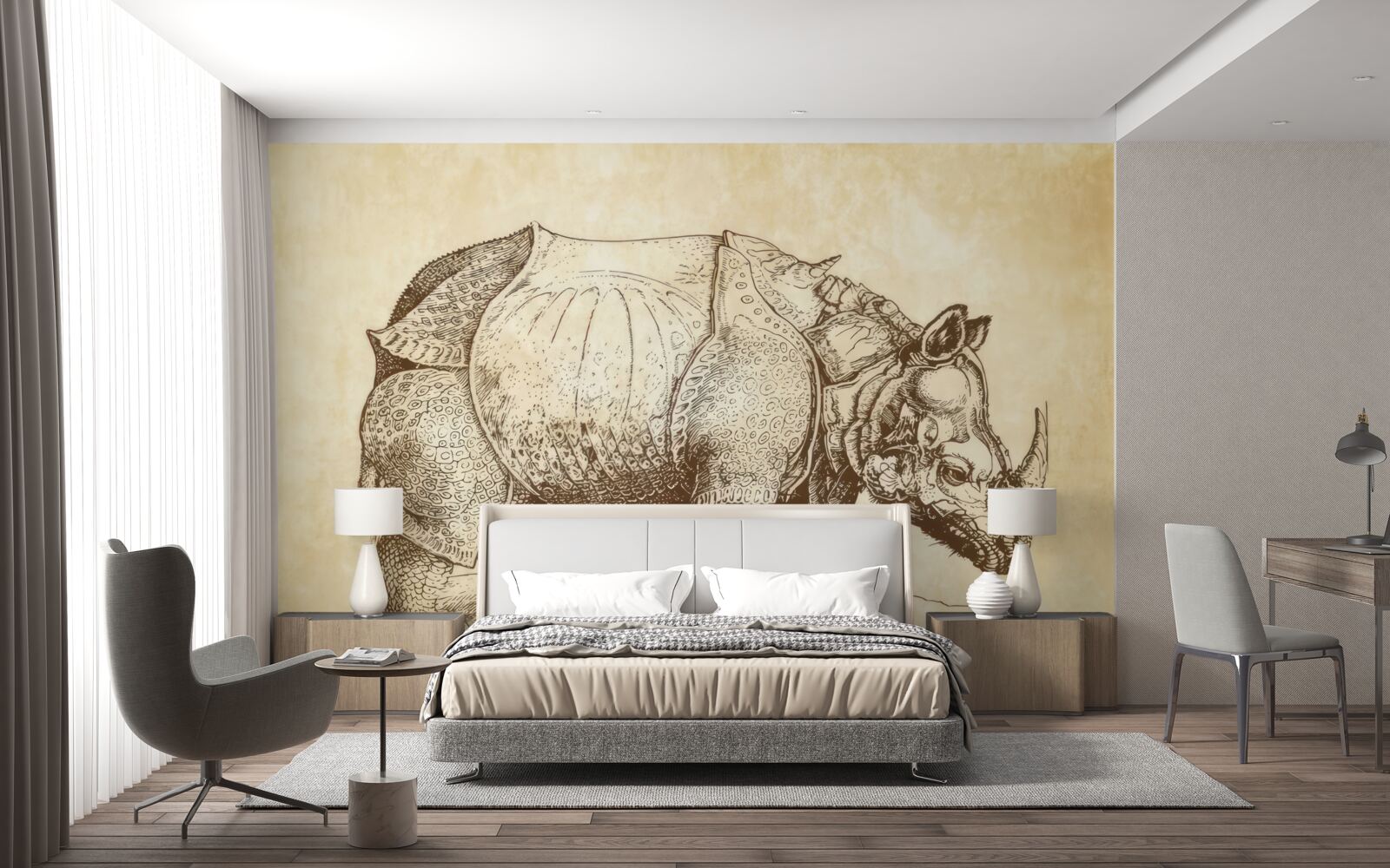 Carta da parati rinoceronte forte