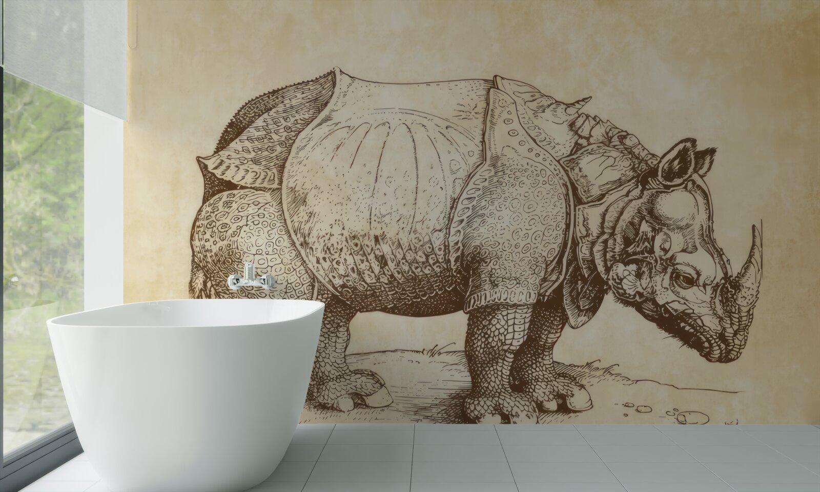 Carta da parati rinoceronte forte