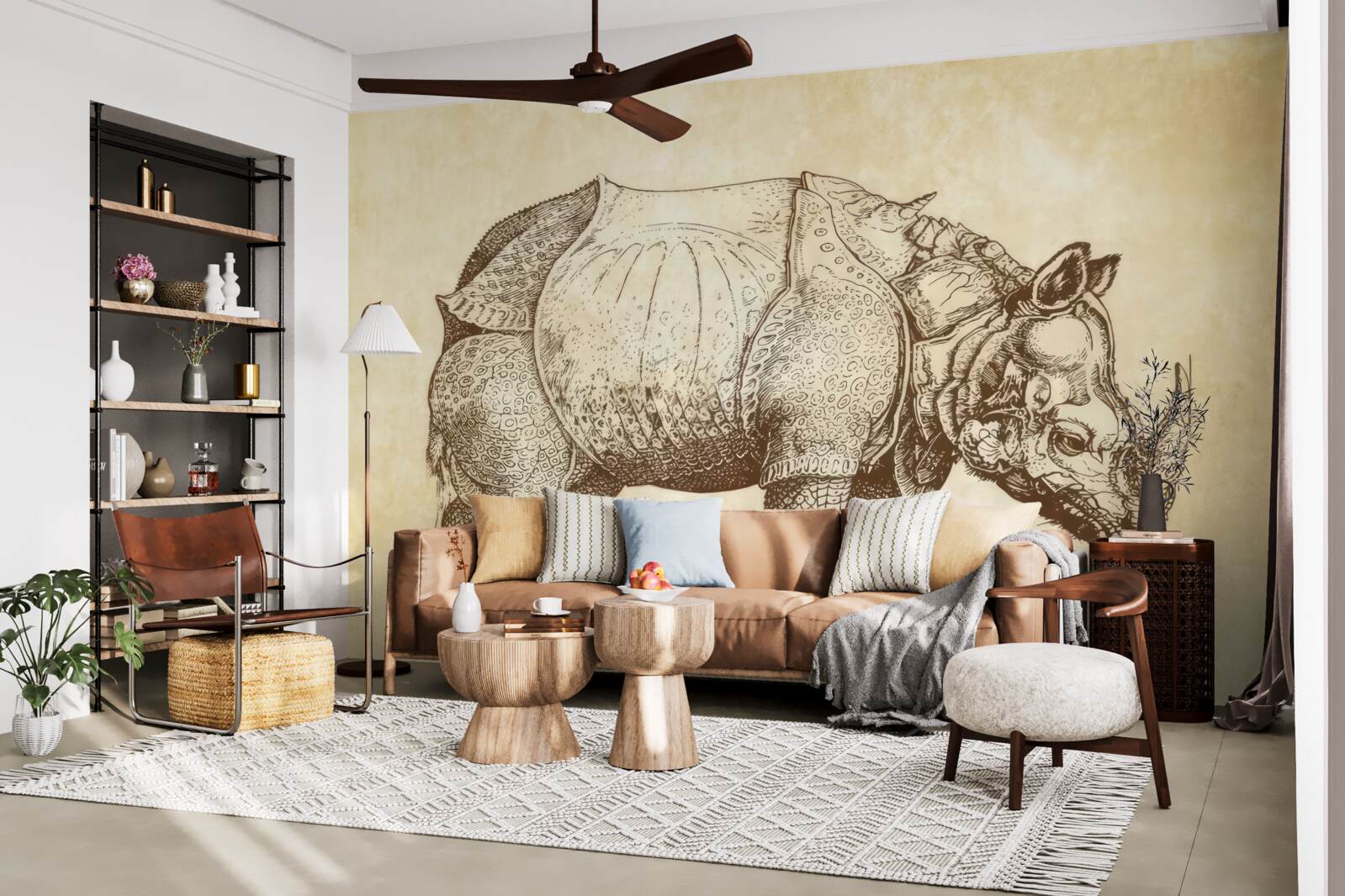 Carta da parati rinoceronte forte