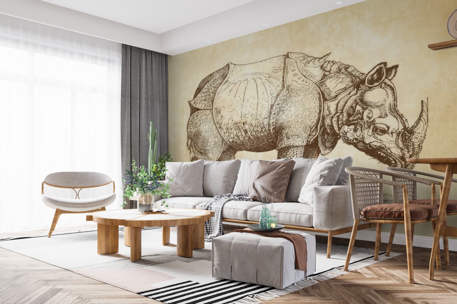 Carta da parati rinoceronte forte