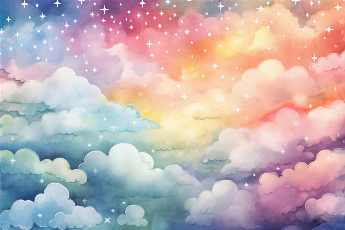 Carta da parati nuvole luminose di tutti i colori nel cielo