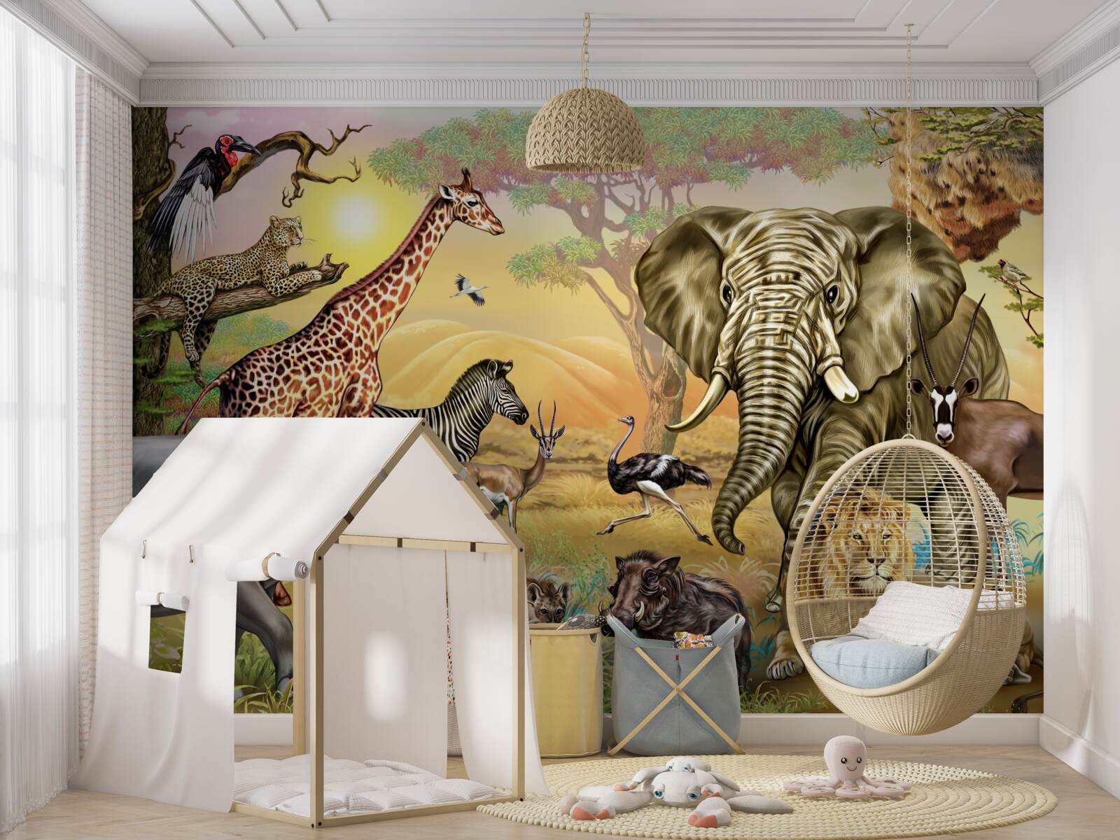 Carta da parati grande famiglia tropicale