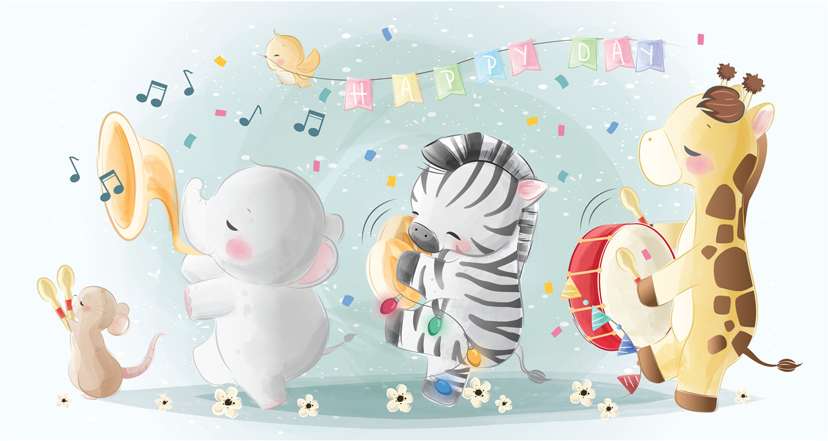 Carta da parati gruppo di giovani interpreti