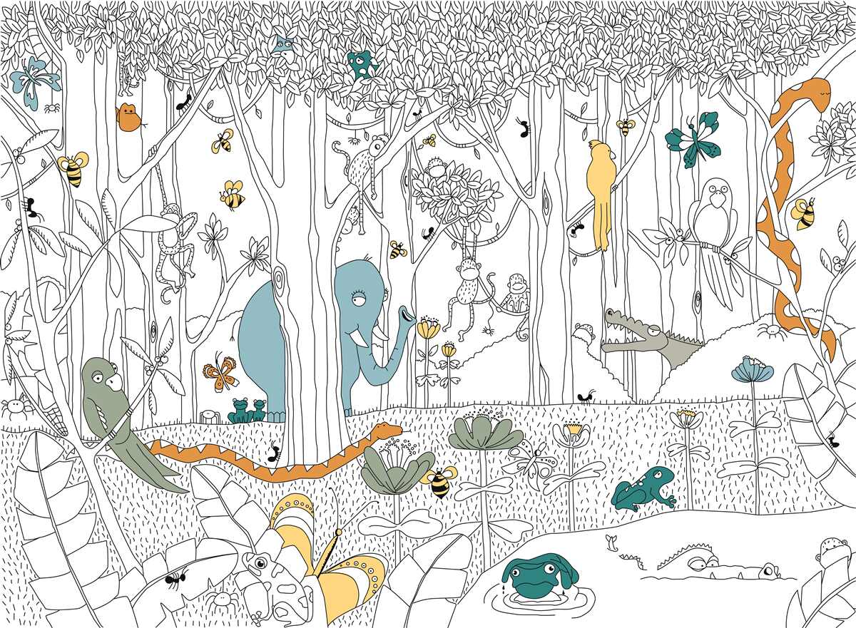 Carta da parati Animali della foresta per bambini