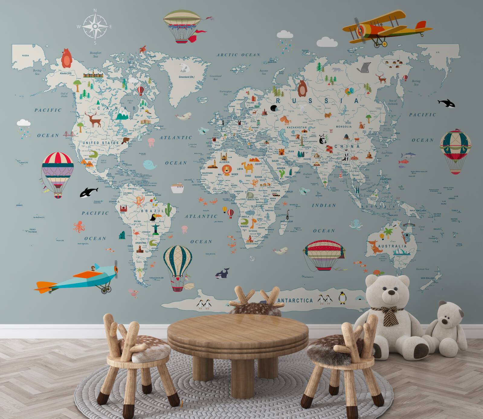Carta da parati mappa del mondo e viaggi aerei