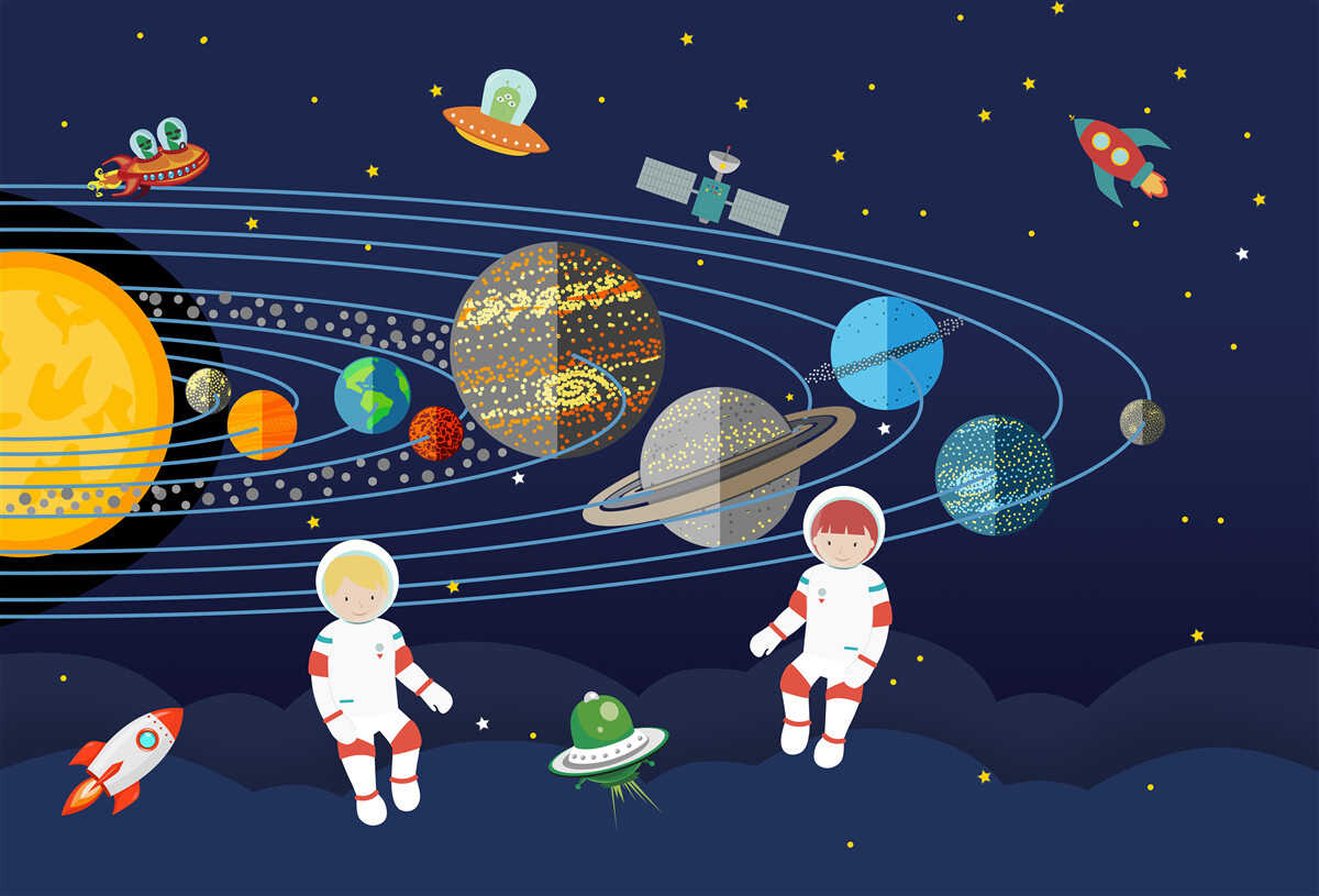 Carta da parati l'umanità e gli altri abitanti dell'universo
