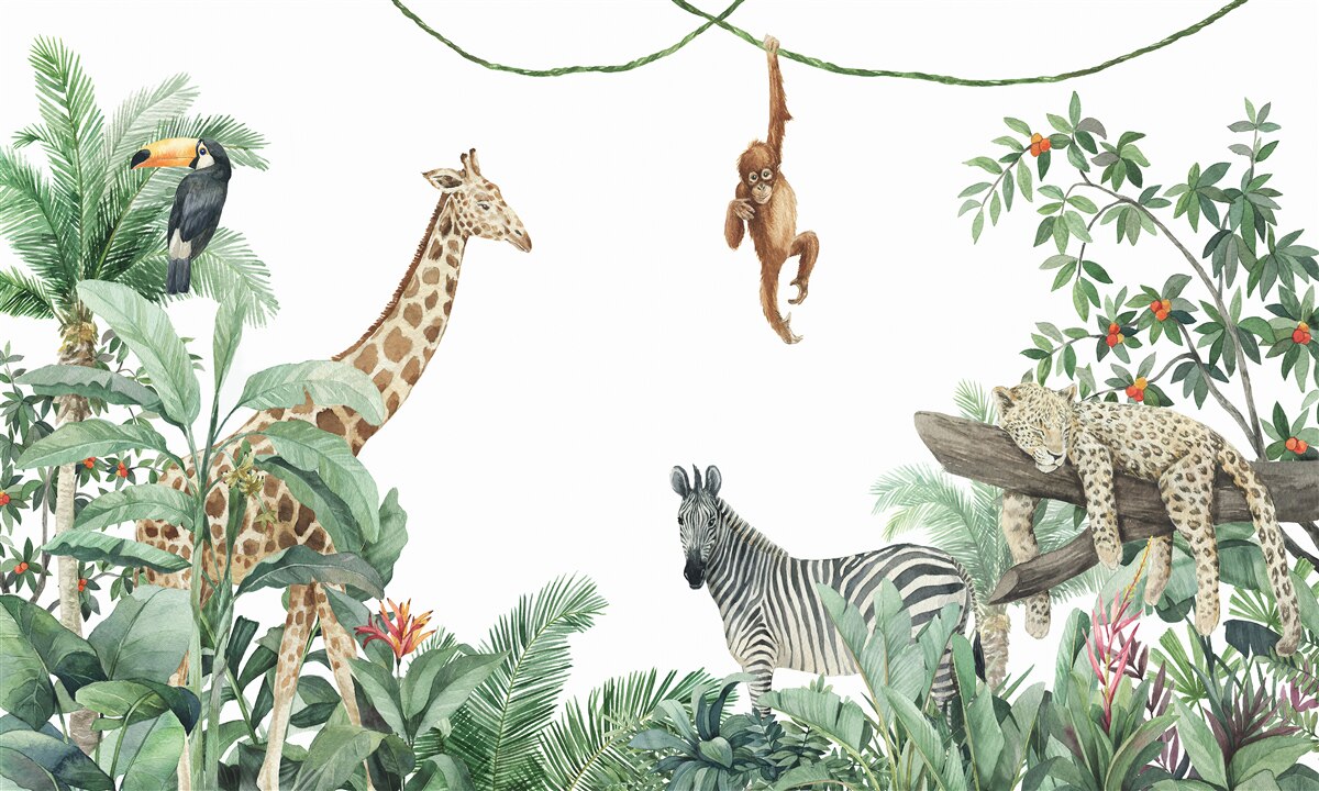 Carta da parati Gli abitanti tropicali si divertono