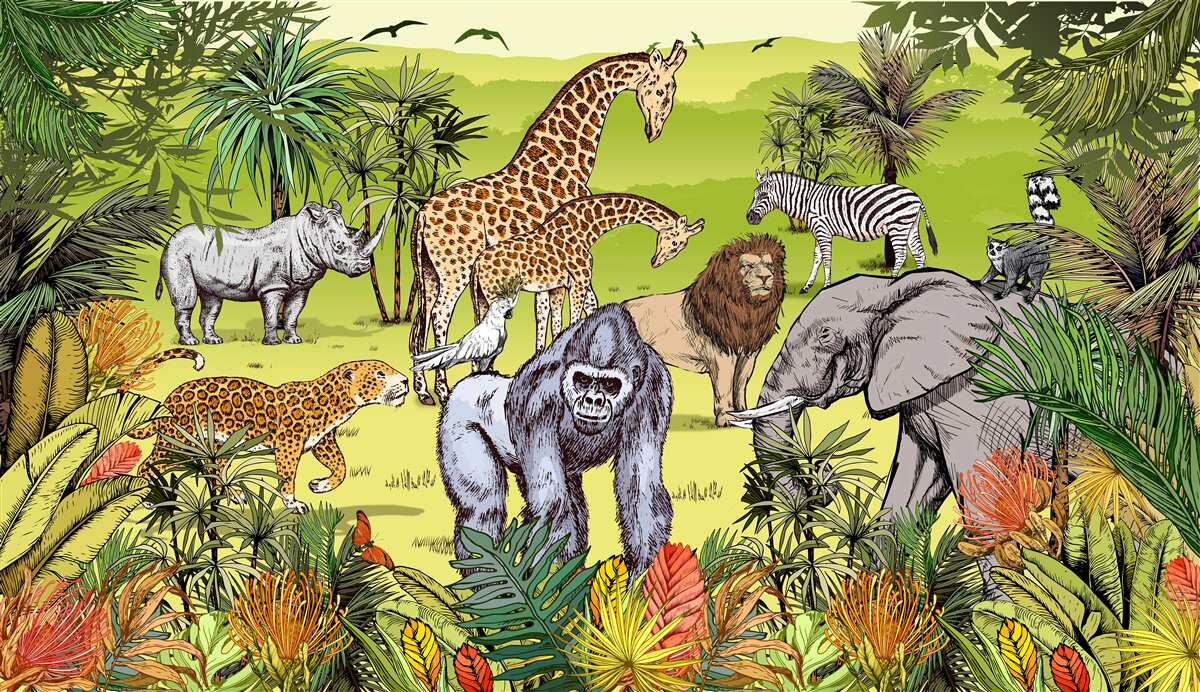 Carta da parati le creature più potenti della giungla