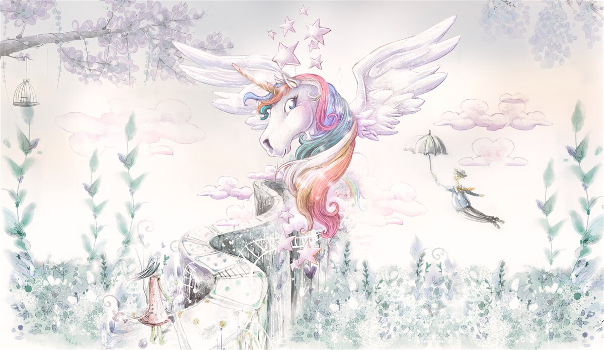 Carta da parati un unicorno ti dice sogni d'oro
