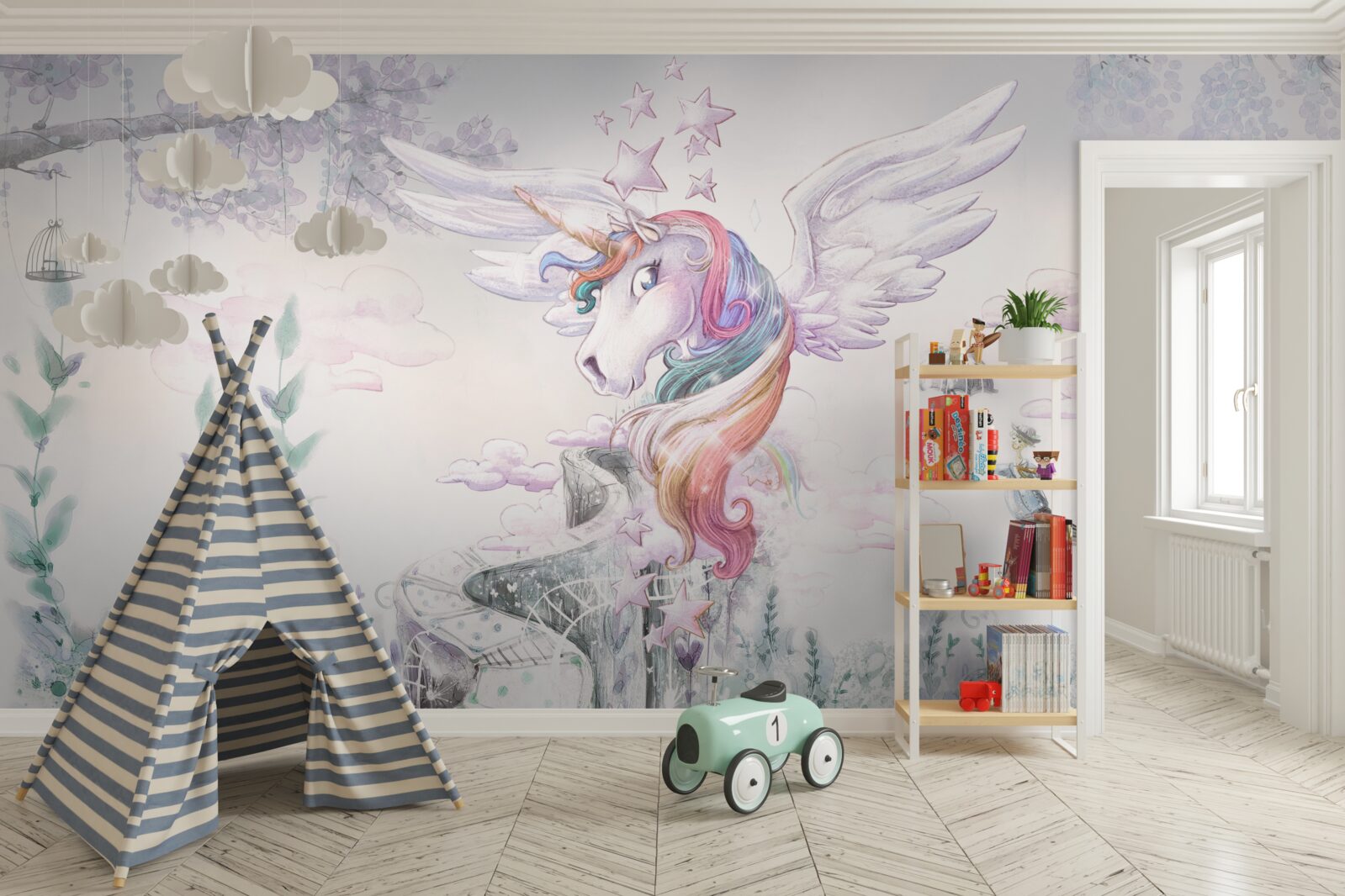 Carta da parati un unicorno ti dice sogni d'oro