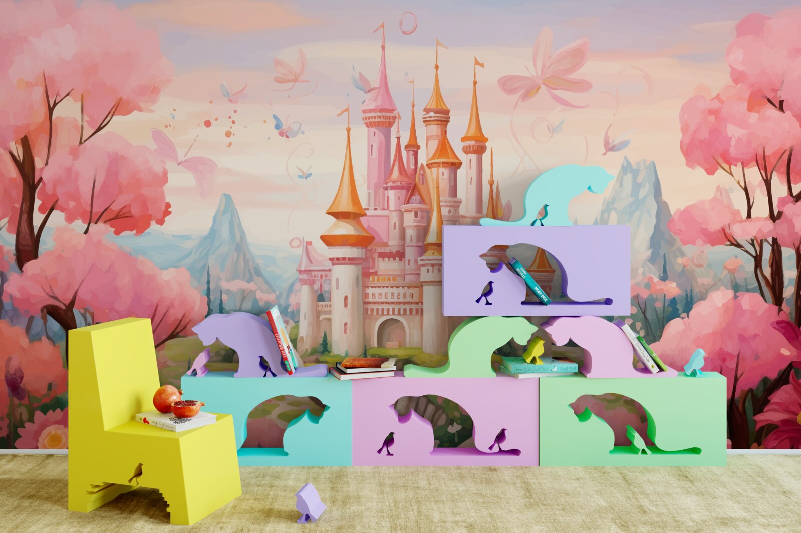 Carta da parati un castello da una fiaba Disney