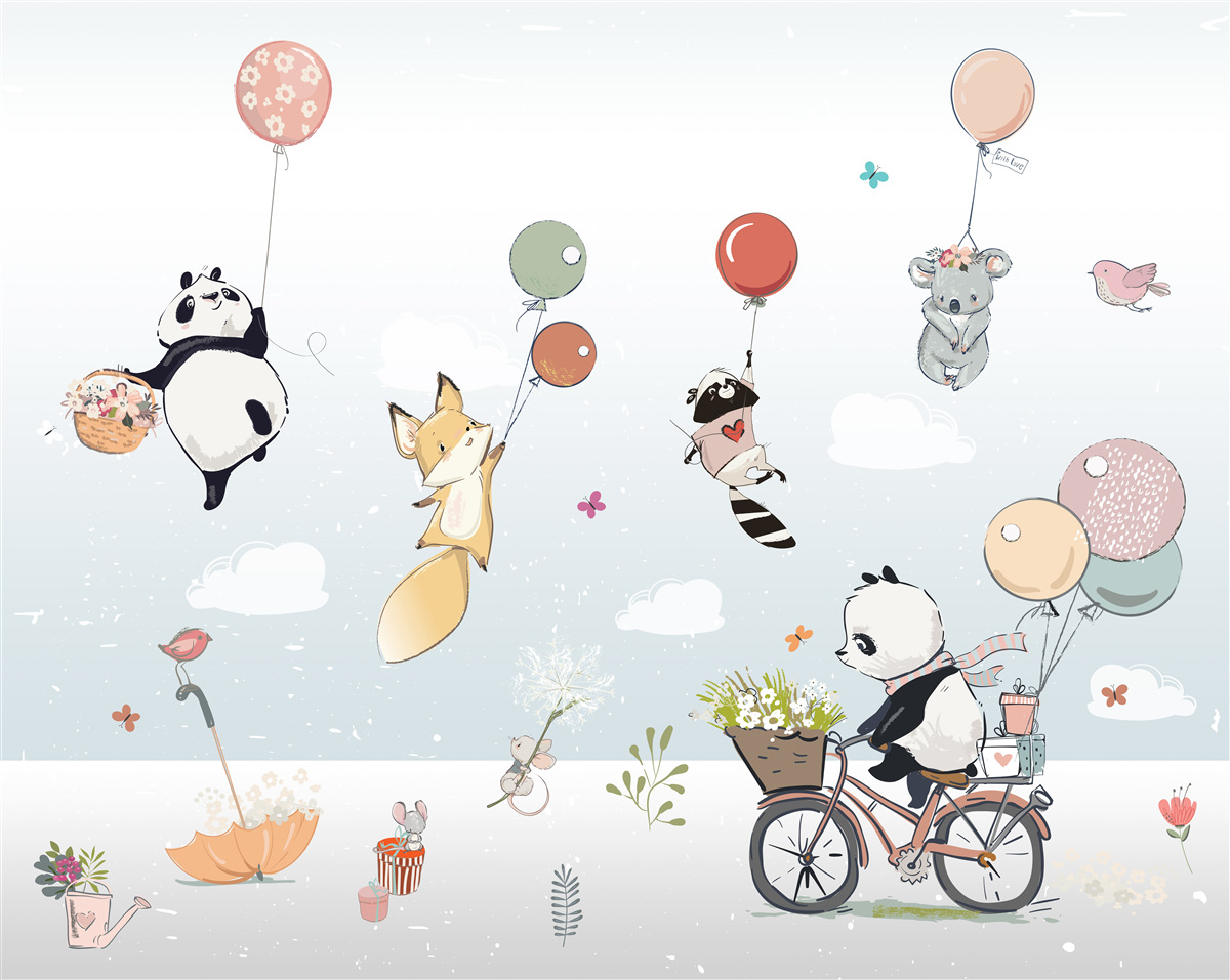 Carta da parati animali su palloncini