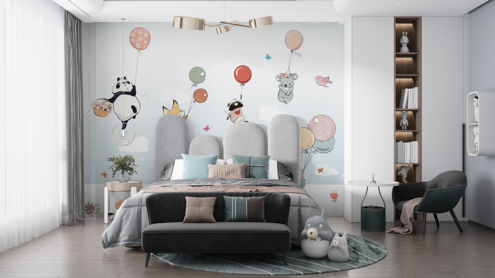 Carta da parati animali su palloncini