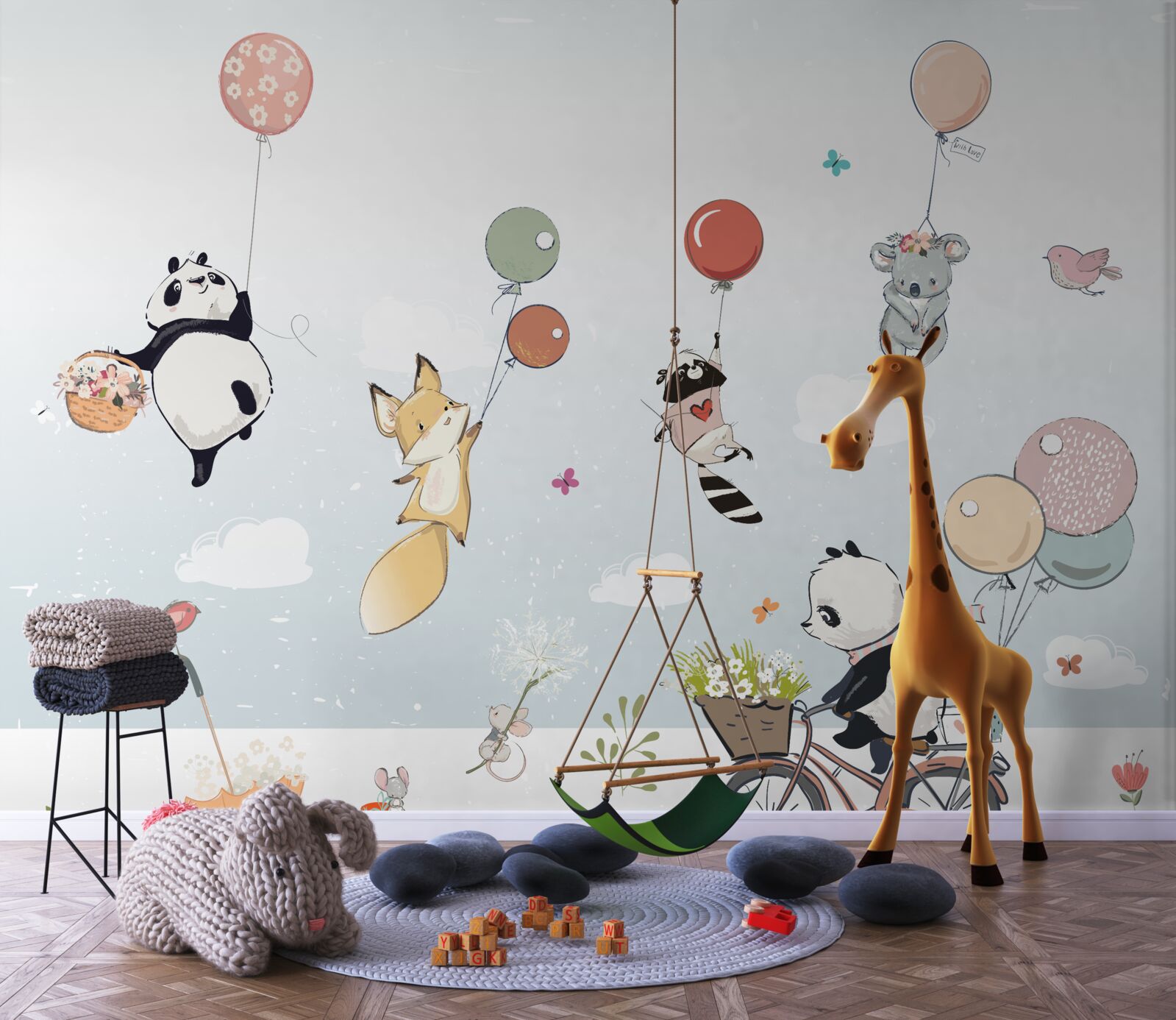 Carta da parati animali su palloncini