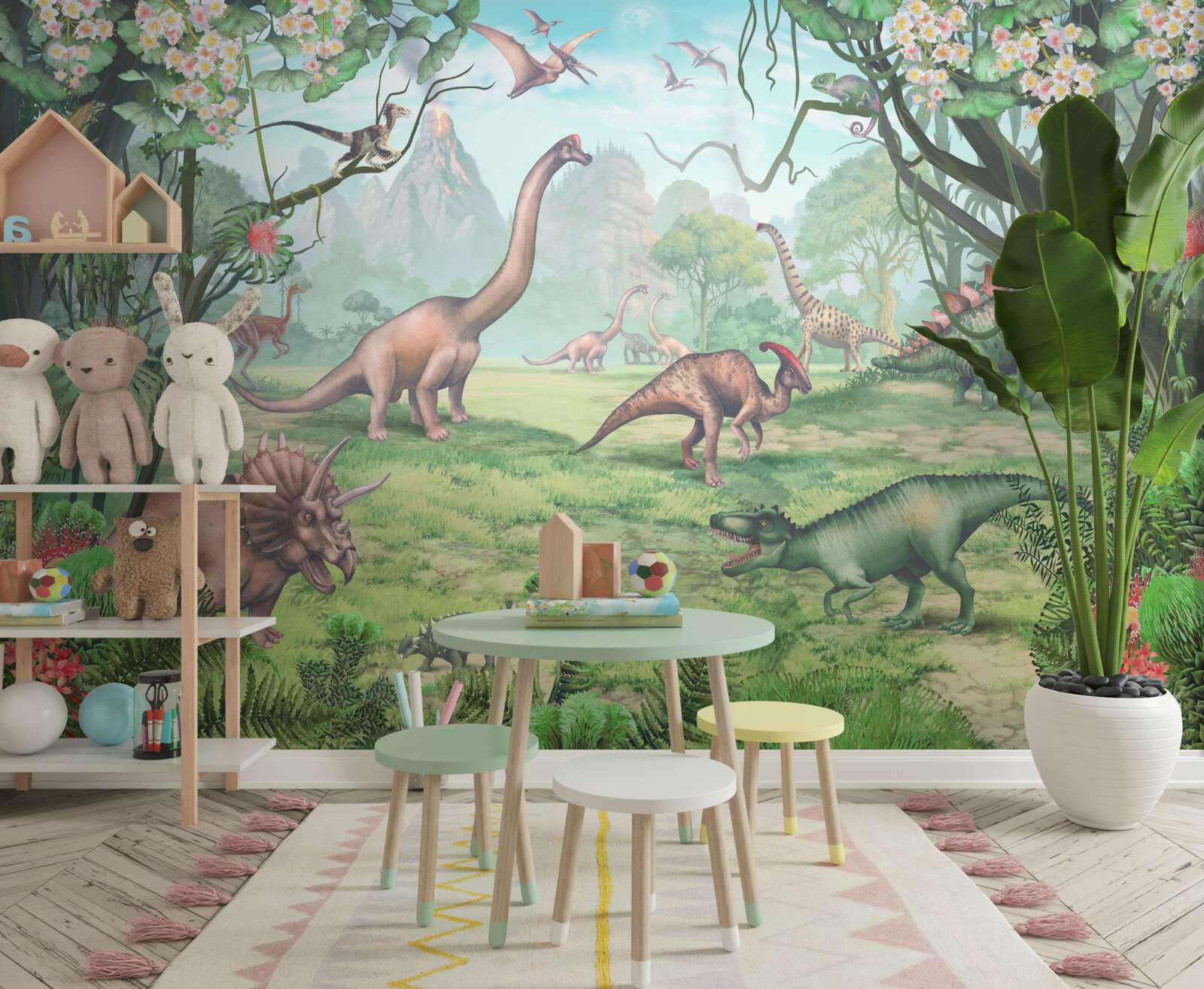 Carta da parati dinosauri ambulanti