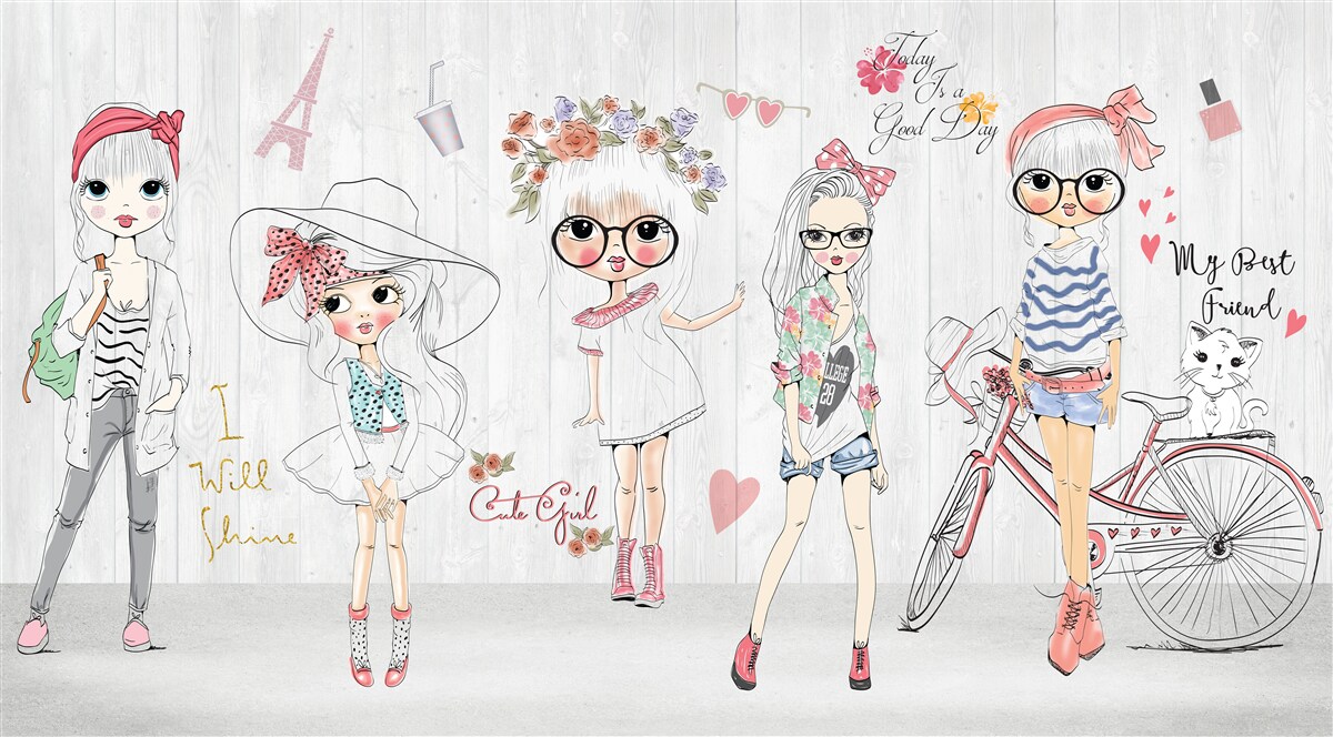 Carta da parati ragazze eleganti e alla moda