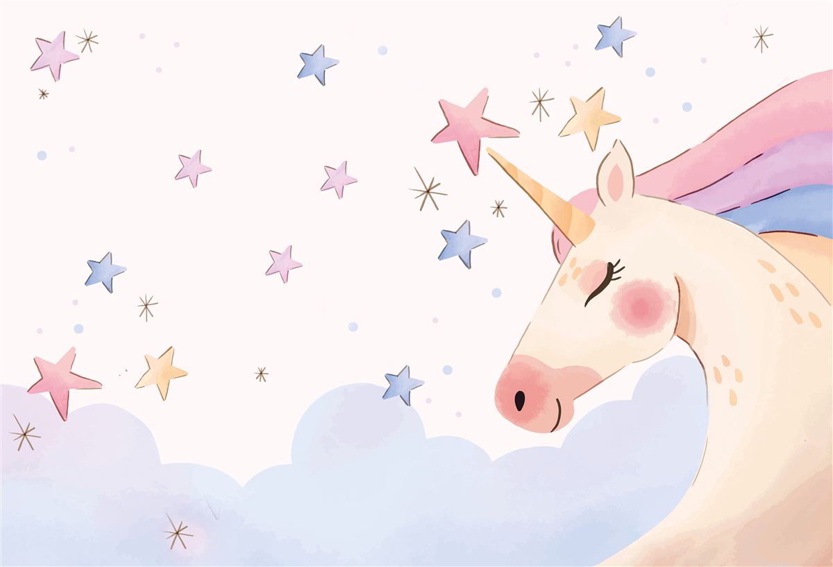 Carta da parati simpatico unicorno rosa