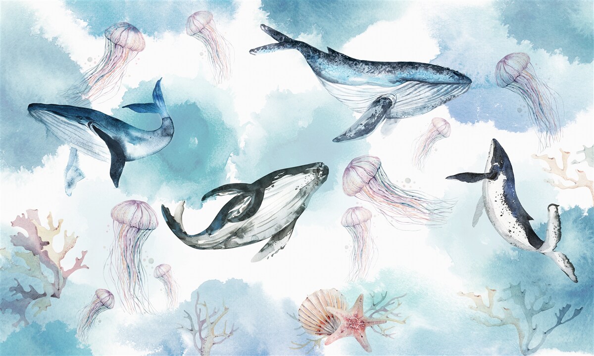 Carta da parati abitanti delle profondità oceaniche