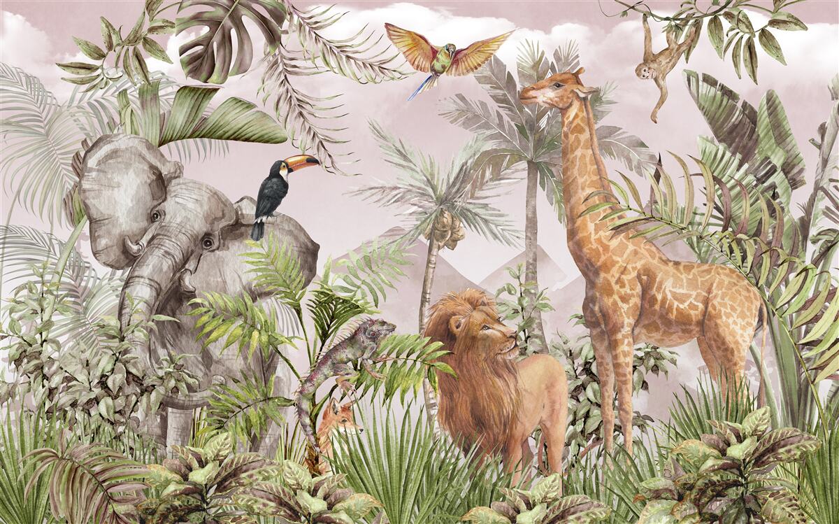Carta da parati abitanti delle regioni tropicali