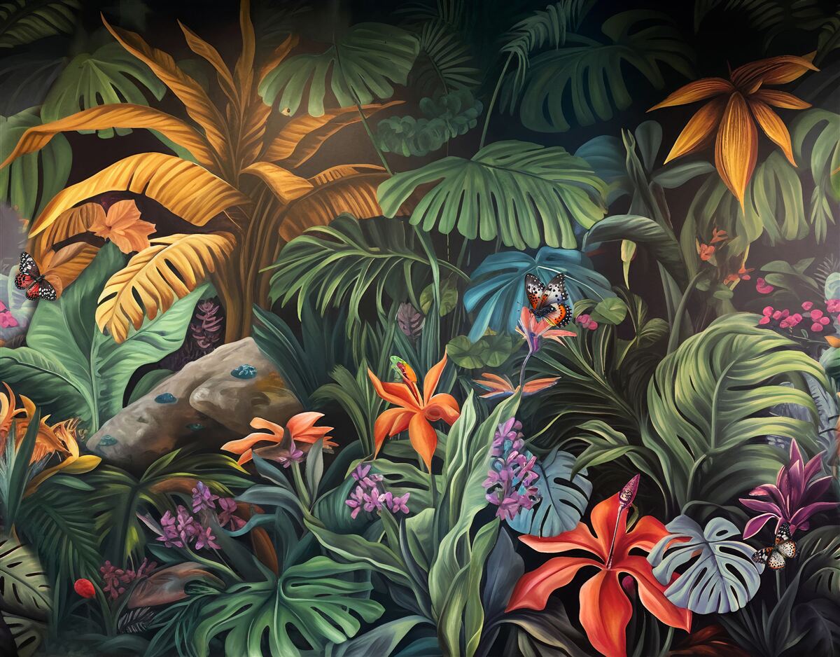 Carta da parati il verde fitto delle foreste tropicali