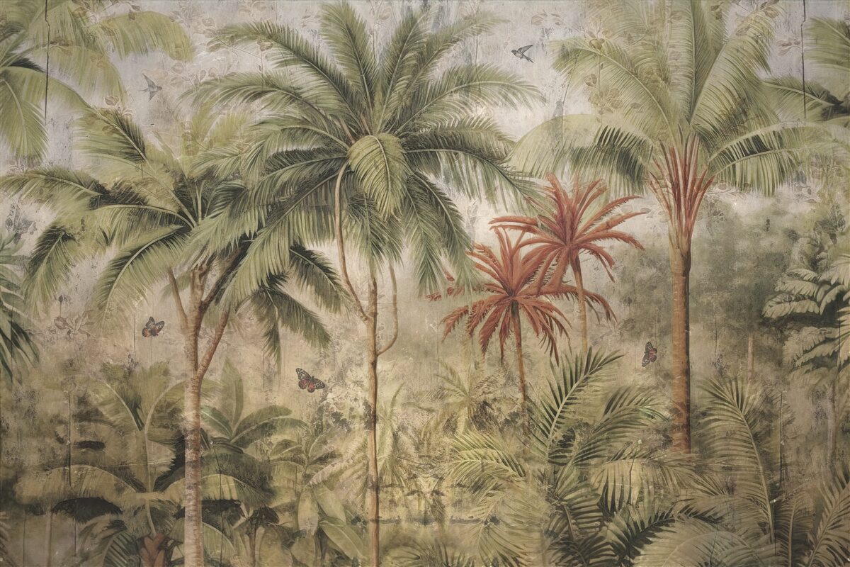 Carta da parati palme ai tropici dopo la pioggia