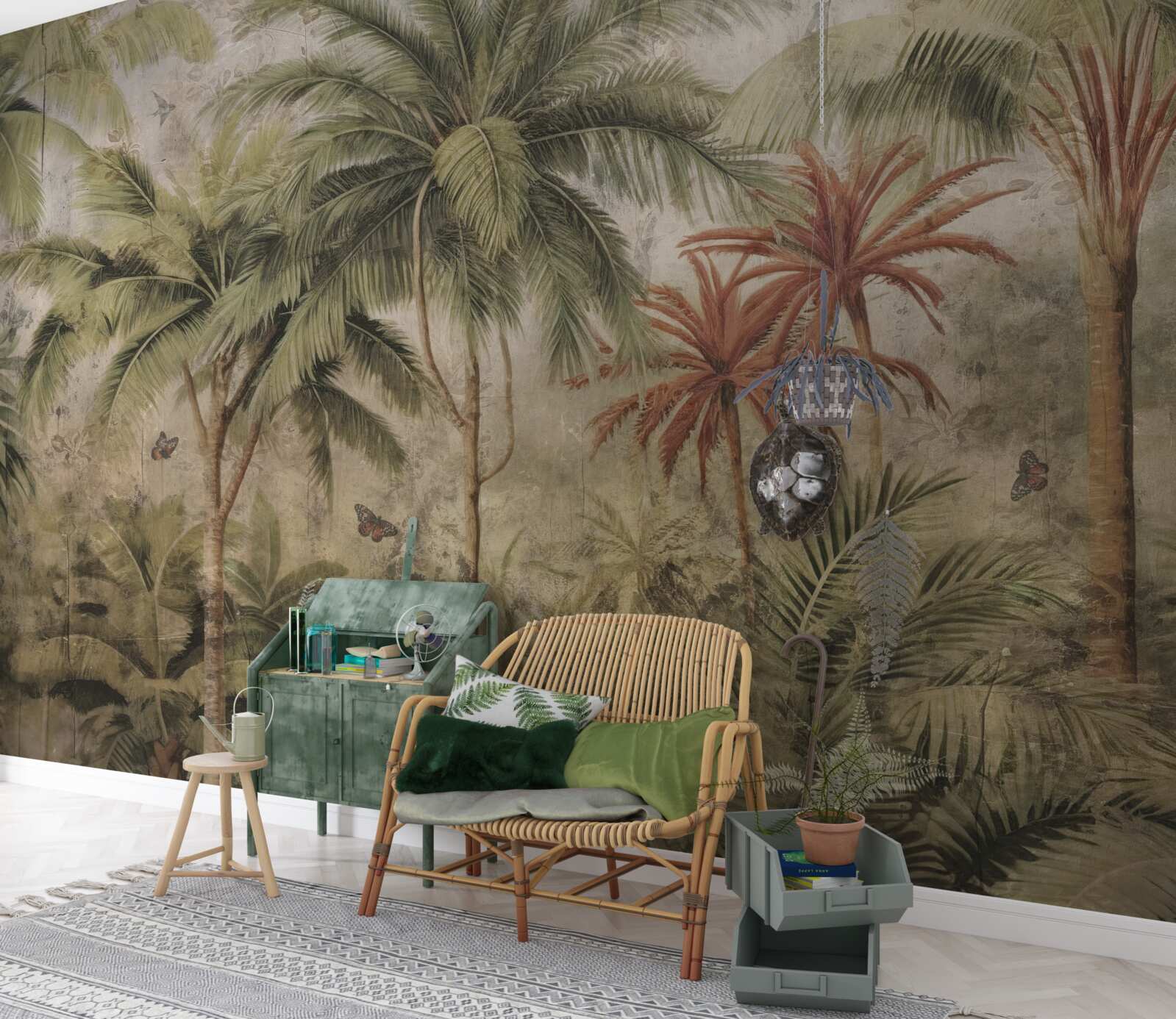 Carta da parati palme ai tropici dopo la pioggia