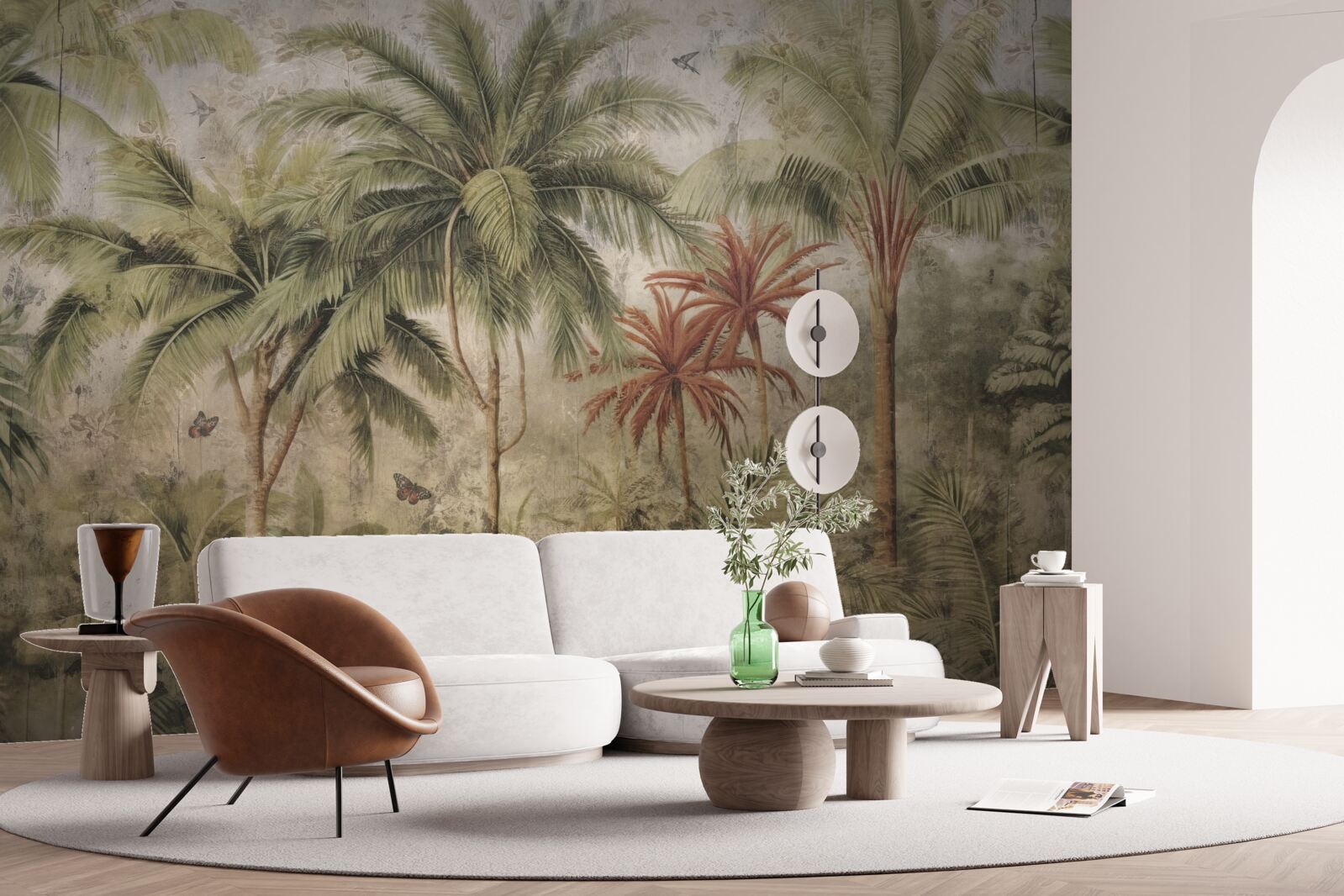 Carta da parati palme ai tropici dopo la pioggia