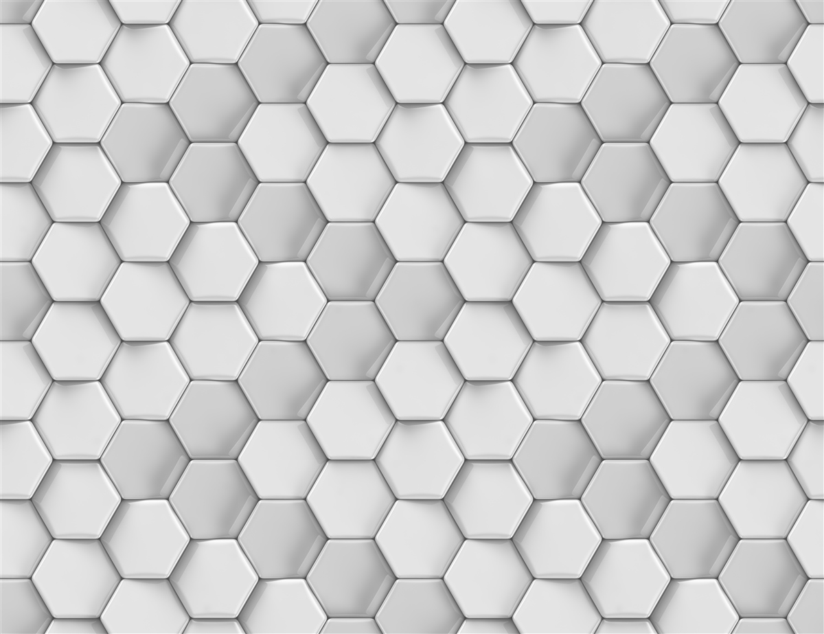 Carta da parati pentagoni grigi volumetrici
