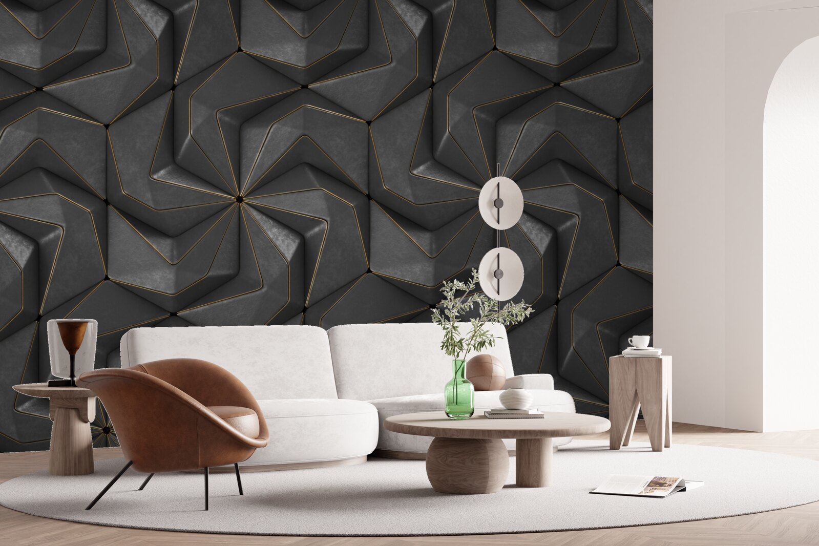 Carta da parati sfondo di forme geometriche nere