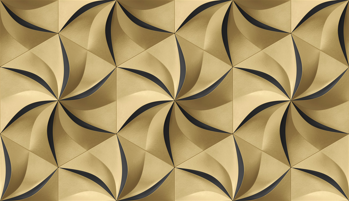 Carta da parati stelle di senape in stile geometrico