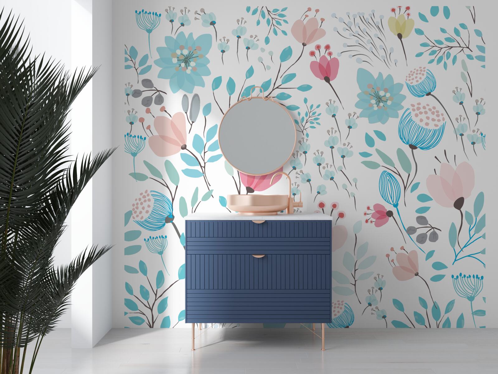 Carta da parati combinazione di ricchi colori blu