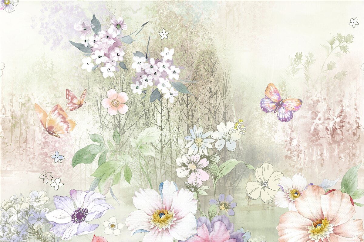 Carta da parati assortimento di fiori di campo