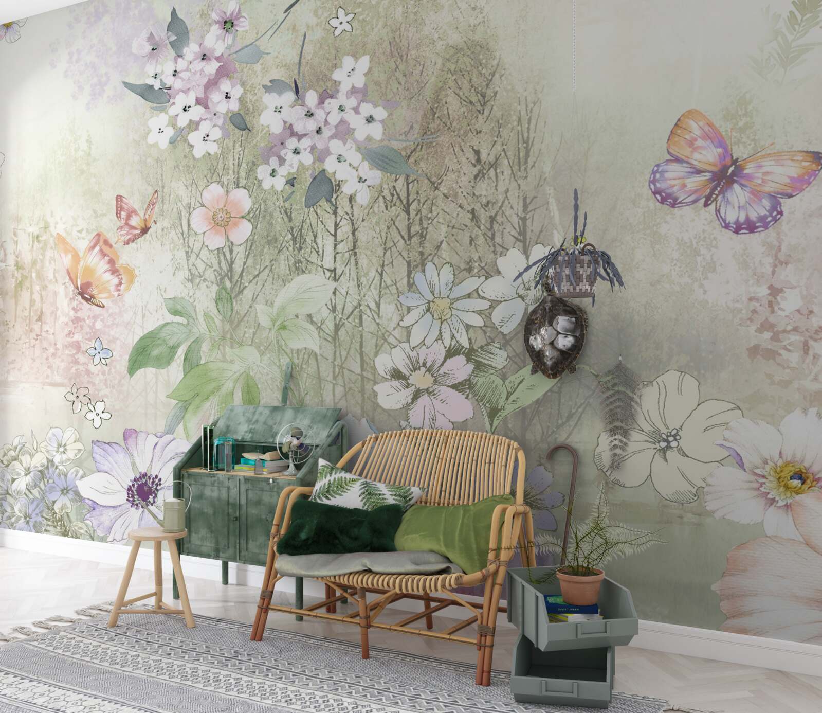 Carta da parati assortimento di fiori di campo