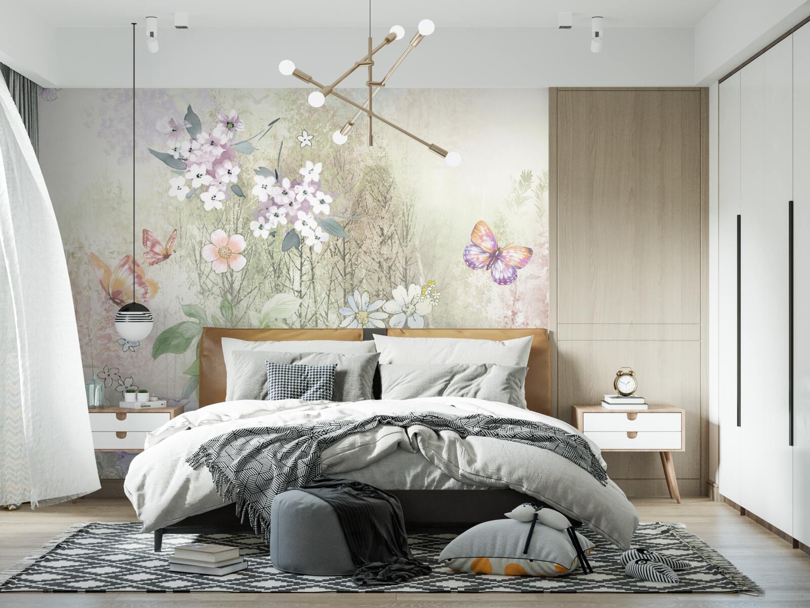 Carta da parati assortimento di fiori di campo