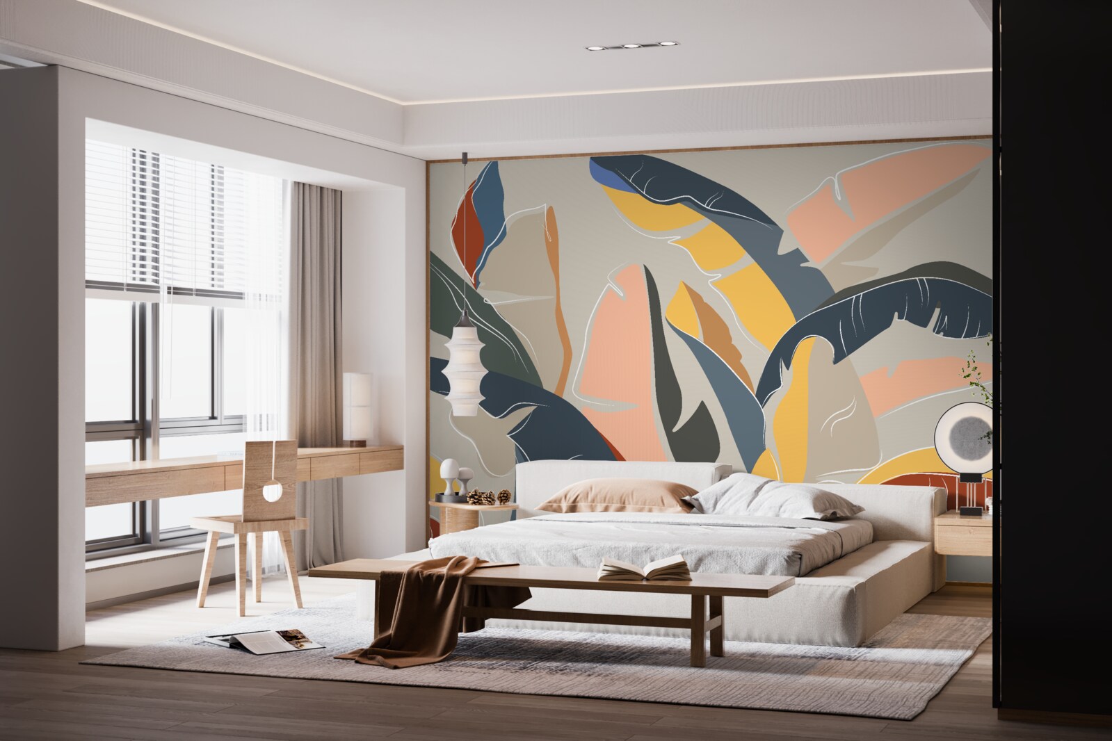 Carta da parati alte e ricche foglie di felce