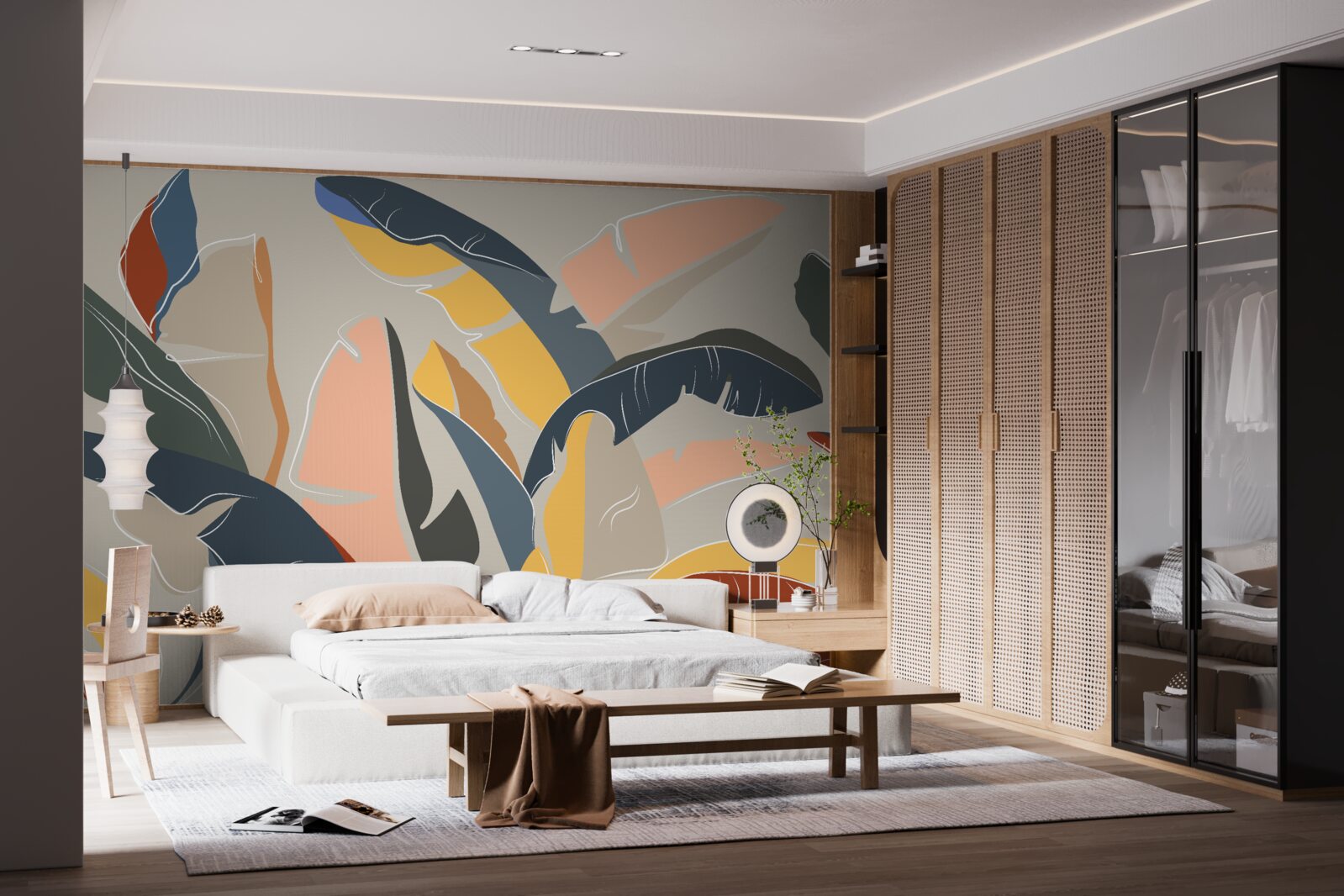 Carta da parati alte e ricche foglie di felce