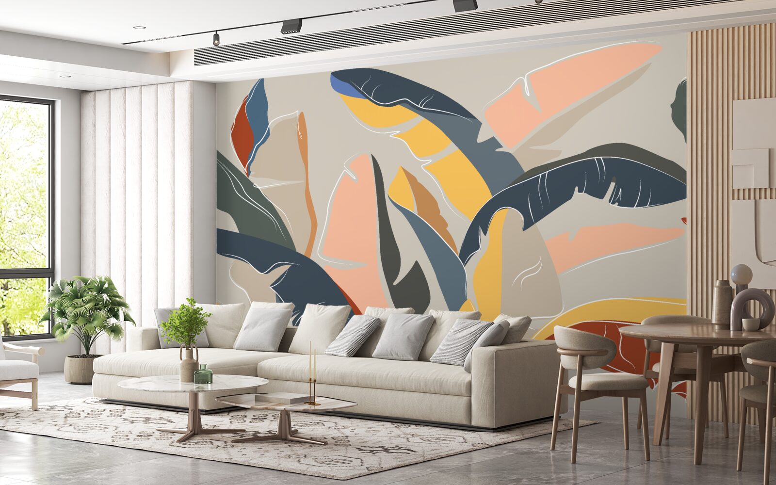 Carta da parati alte e ricche foglie di felce