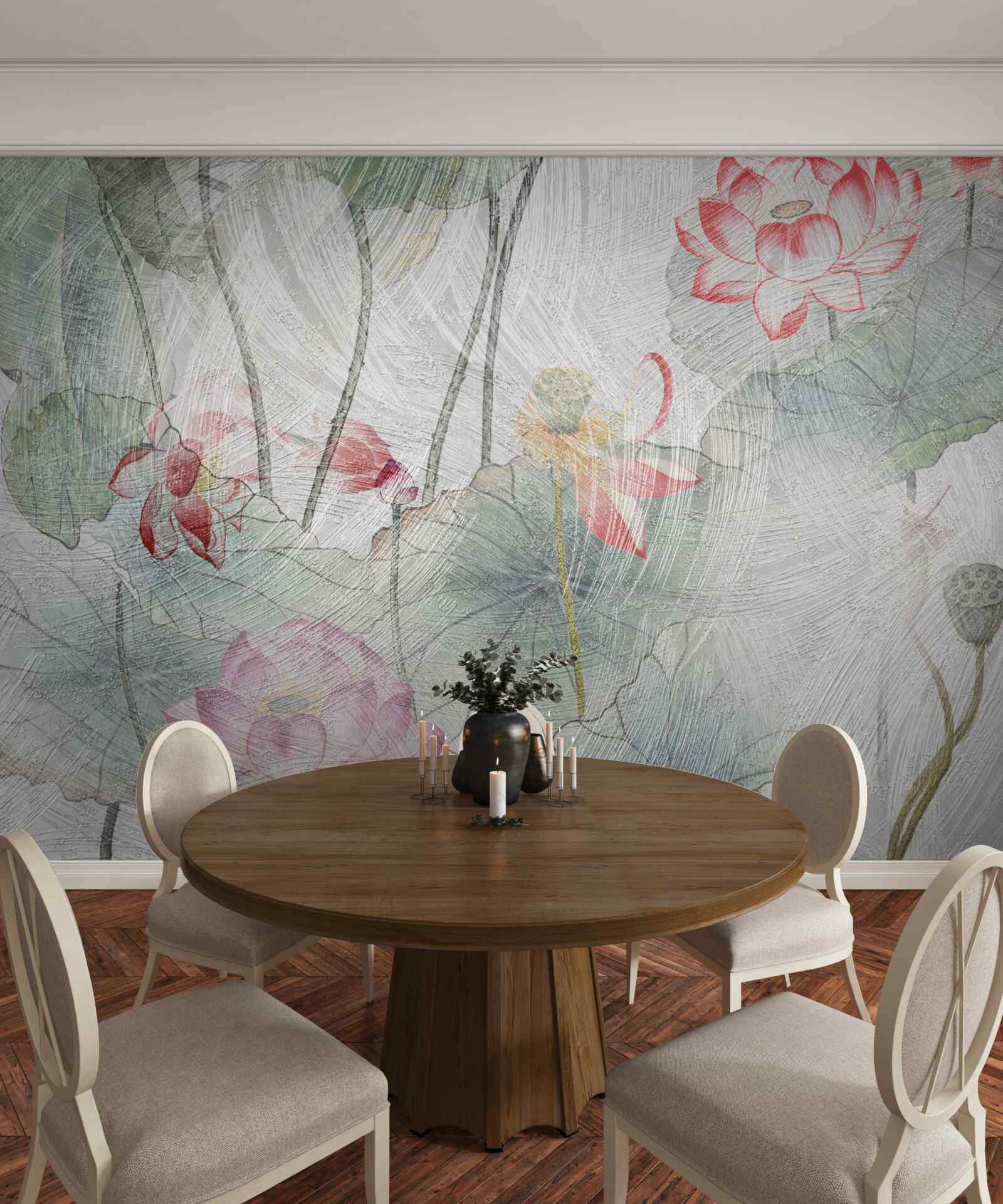 Carta da parati fiori di papavero dipinti ad acquerello