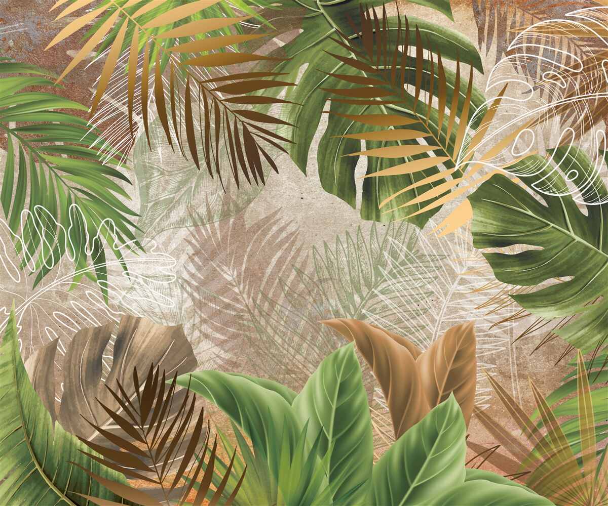 Carta da parati grandi lame fogliari delle foreste tropicali