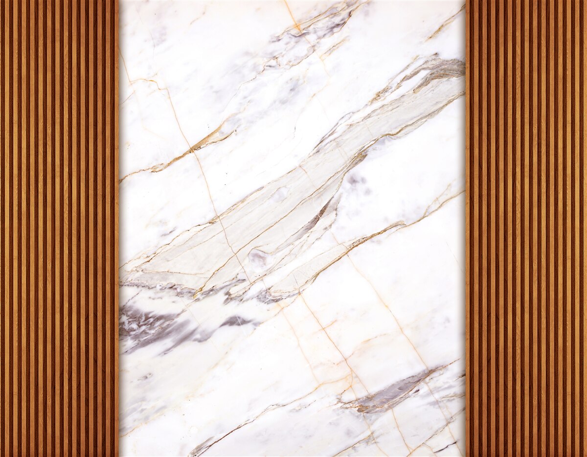 Carta da parati legno decorato con marmo bianco