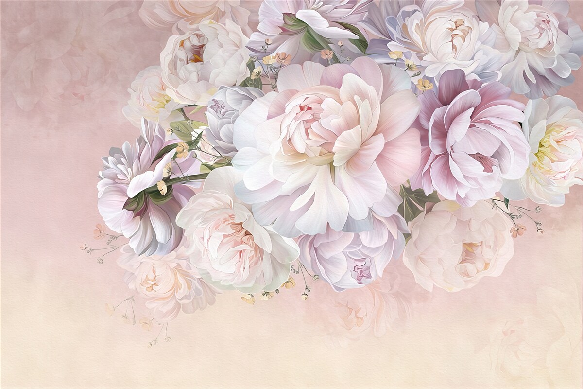 Carta da parati elegante composizione di fiori primaverili